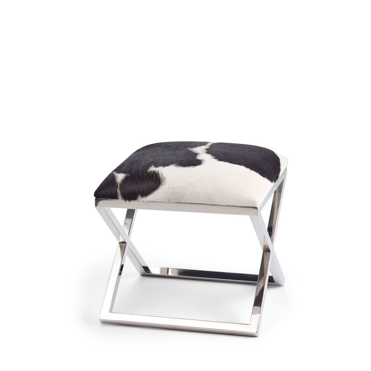 Stool Of Cow Hide | 45x45x45 cm Salt/Pepper/Black/White