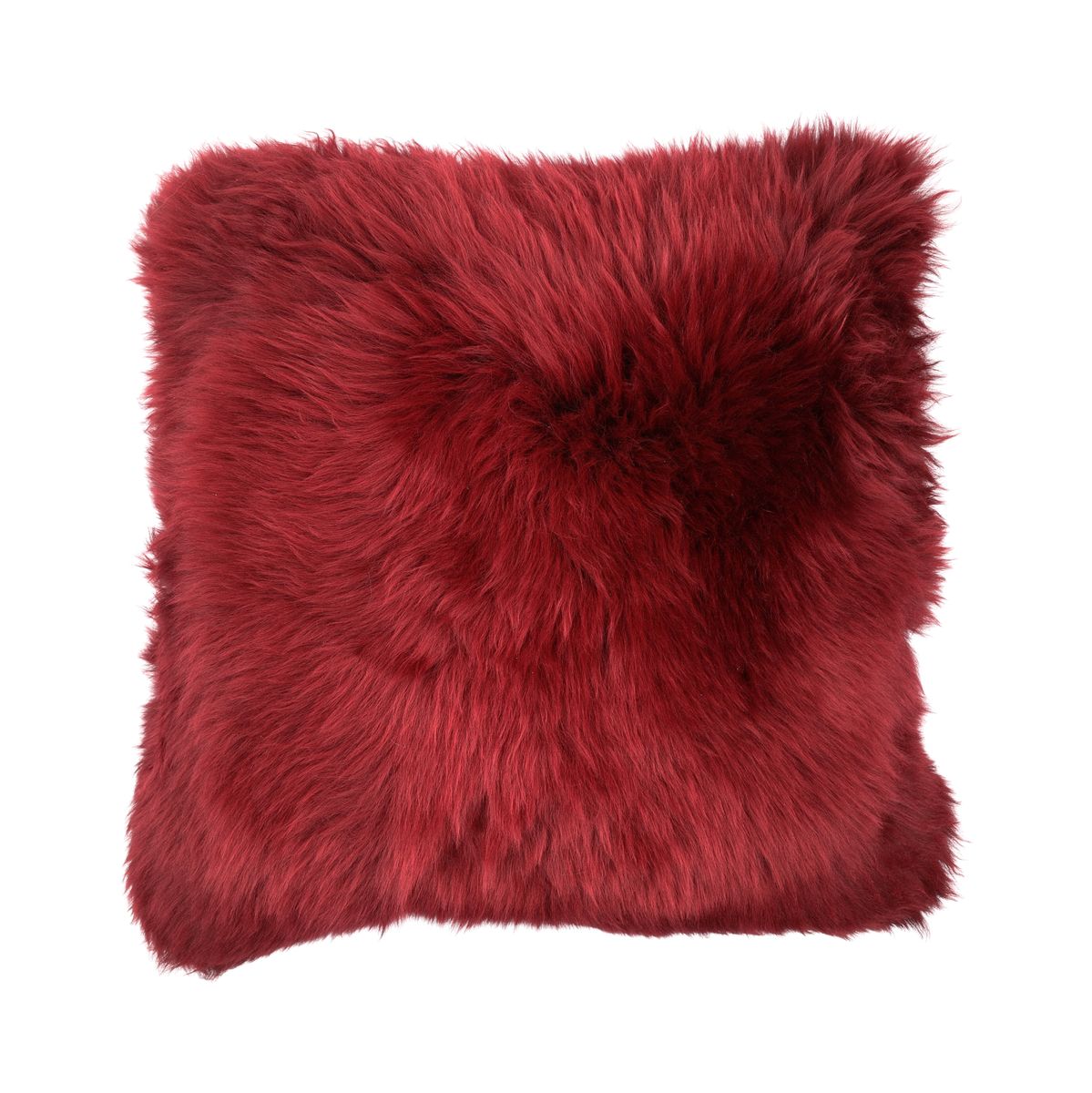Sheepskin Cushion | Long Wool | New Zealand | 50x50 cm Burgundy