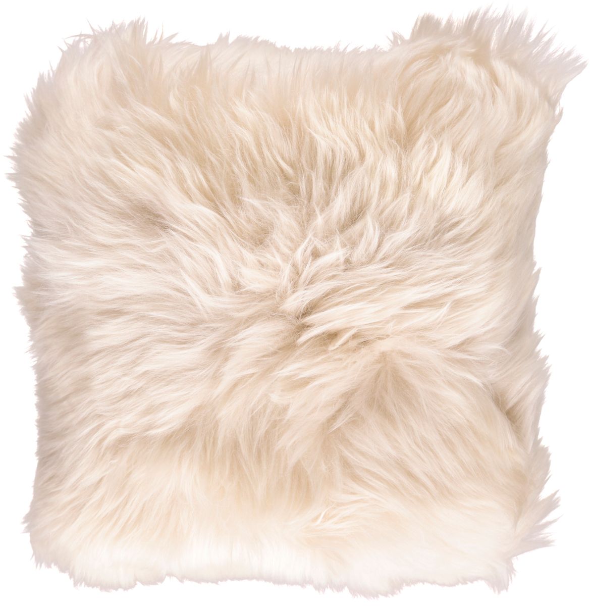 Long Wool Sheepskin Cushion | LW | Leather backing | 50x50 cm Linen