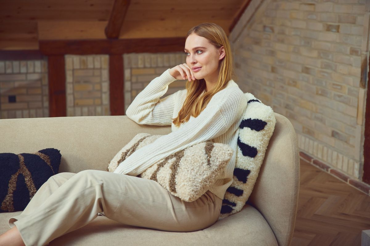 Zebra Cushion | Doublesided | 60x60 cm Black/Ivory