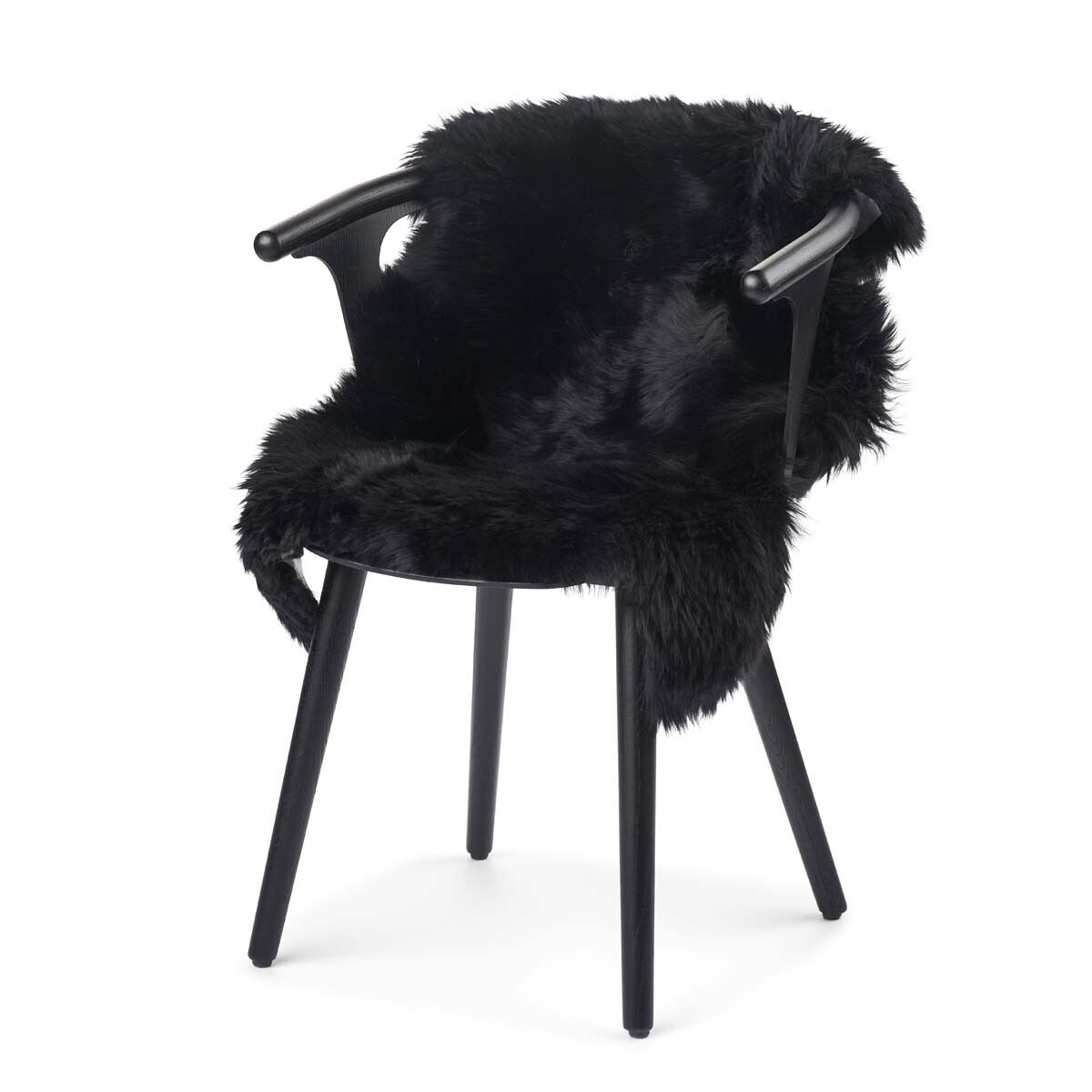 Premium | New Zealand Sheepskin | Long Wool | 100 cm Black