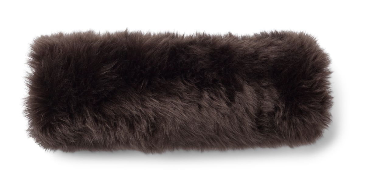 Sheepskin Bolster Cushion | D20xL52 cm Walnut/Cappuccino
