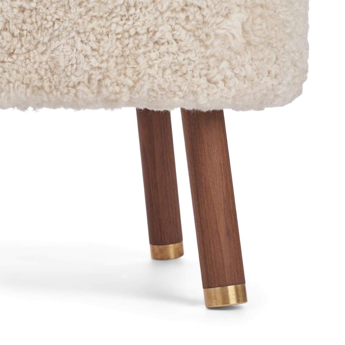 Emil Foot Rest | Short Wool Pearl