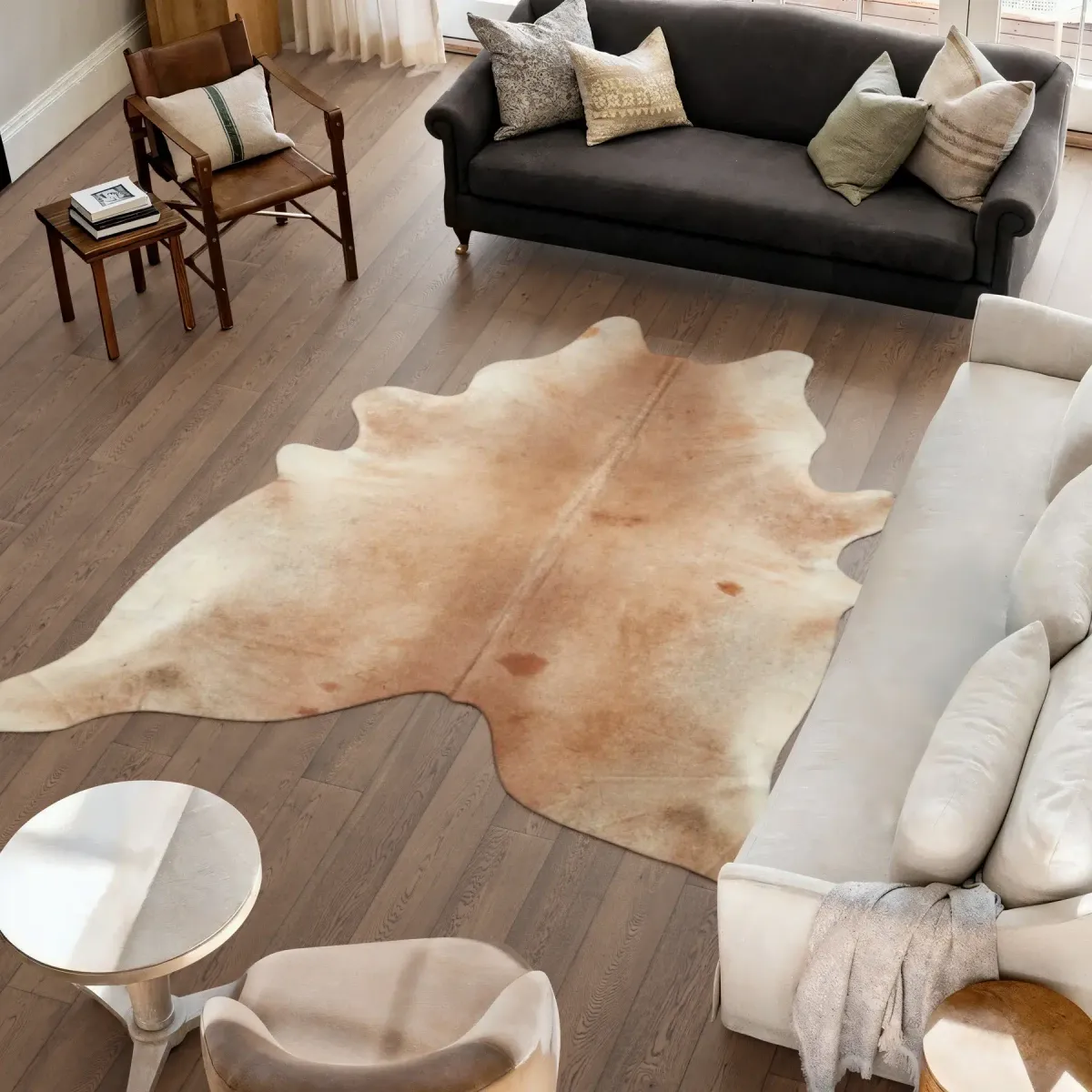 Cow Hide Rug | Grey Beige | 3,7 sqm