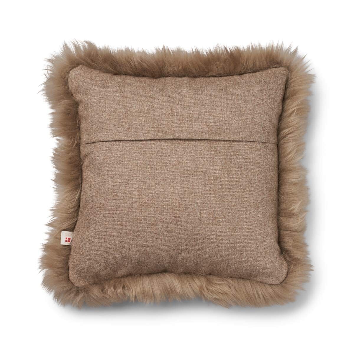 Wool Cushion | Long Wool trim  | 52x52 cm |34x52 cm Beige/Taupe