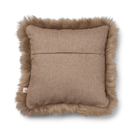 Wool Cushion | Long Wool trim  | 52x52 cm |34x52 cm Beige/Taupe