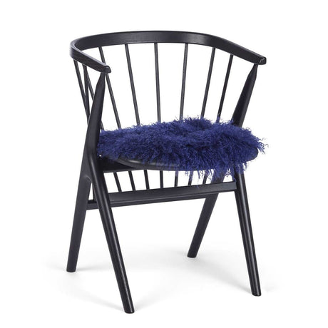 Tibetan Sheepskin Seat Cover | 38cm Navy Blue