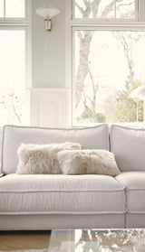 Long-Wool Sheepskin Cushion | Doublesided | New Zealand | 25x50 cm Black