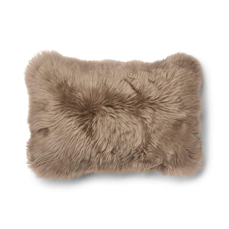 Long Wool Sheepskin Cushion | 34x52 cm Beige/Taupe