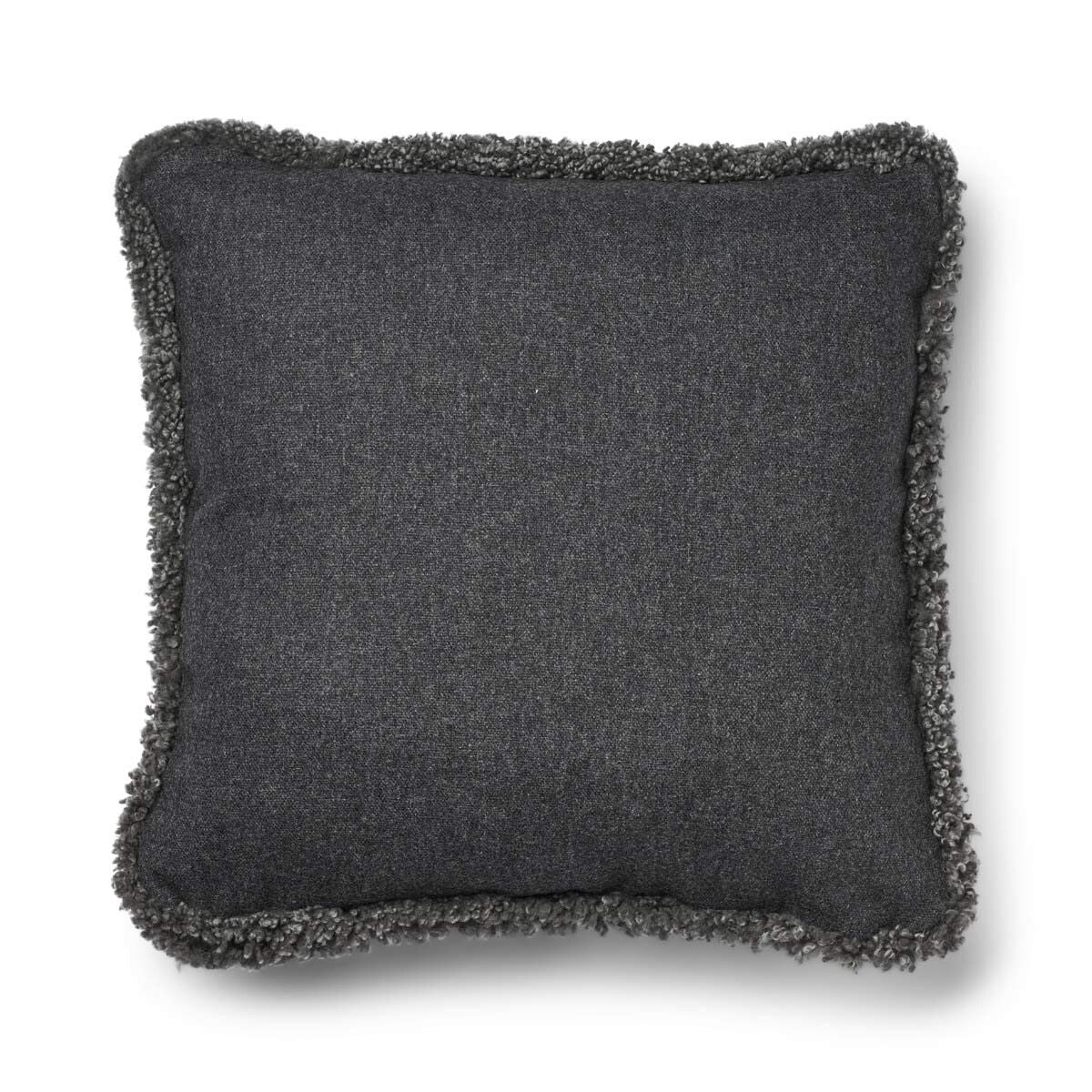 Short-Wool Sheepskin Cushion | SW trim | 52x52 cm | 34x52 cm Rock/Graphite