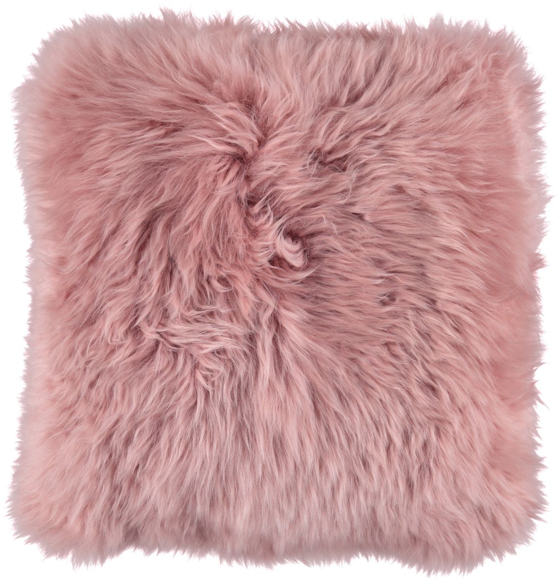 Long-Wool Sheepskin Cushion | 50x50 cm Rosa