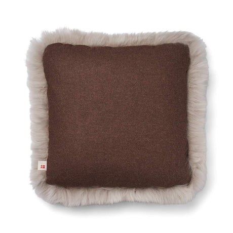 Long-Wool Sheepskin Cushion | 52x52 cm Brown/Dove