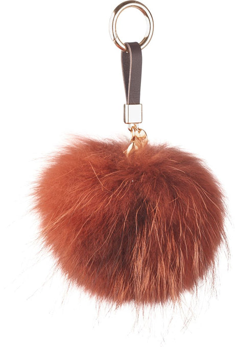 Pom Pom Keyring  Dark Rust