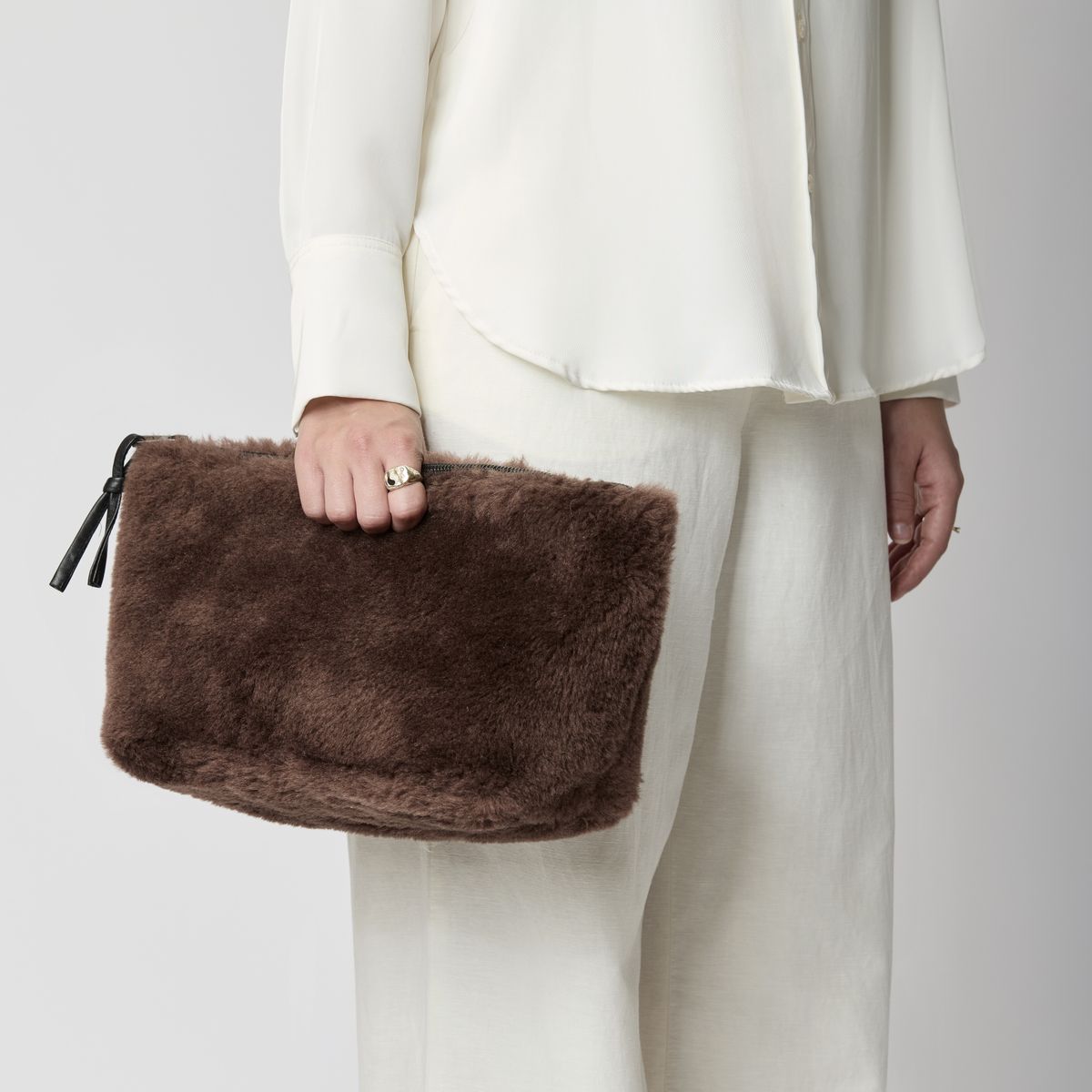 Maxi Havana Clutch Leather Brown