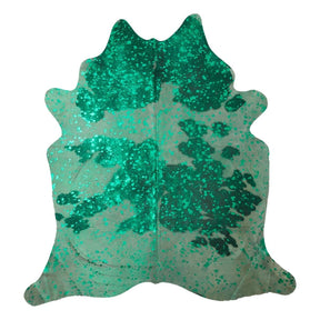 Cow Hide Rug | Shiney Green | 3,95 sqm