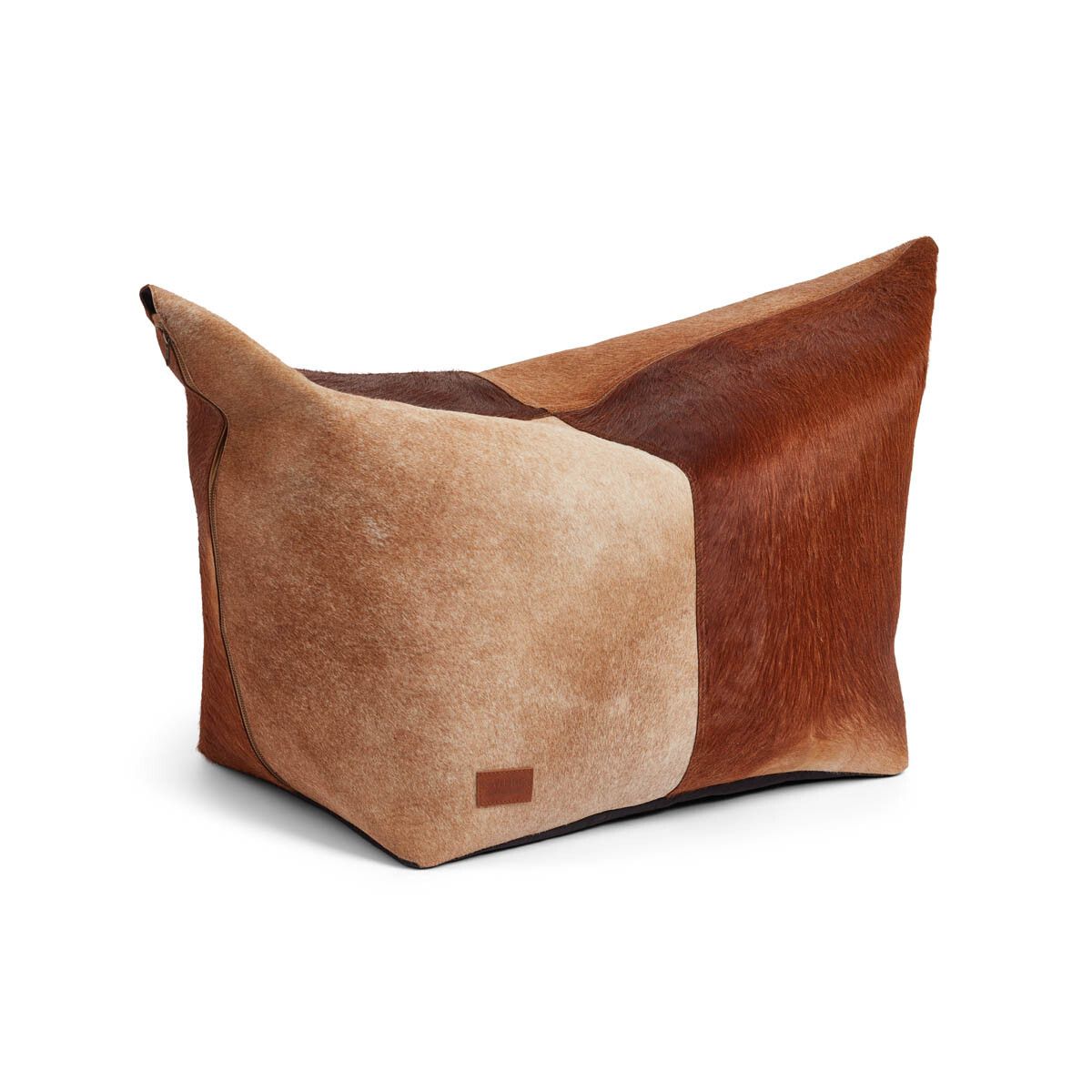 Calf Leather Pouf | 120x60x80 cm Brown
