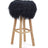 Theo Bar Stool + Cover | Oak Legs | Tibet Sheepskin Black