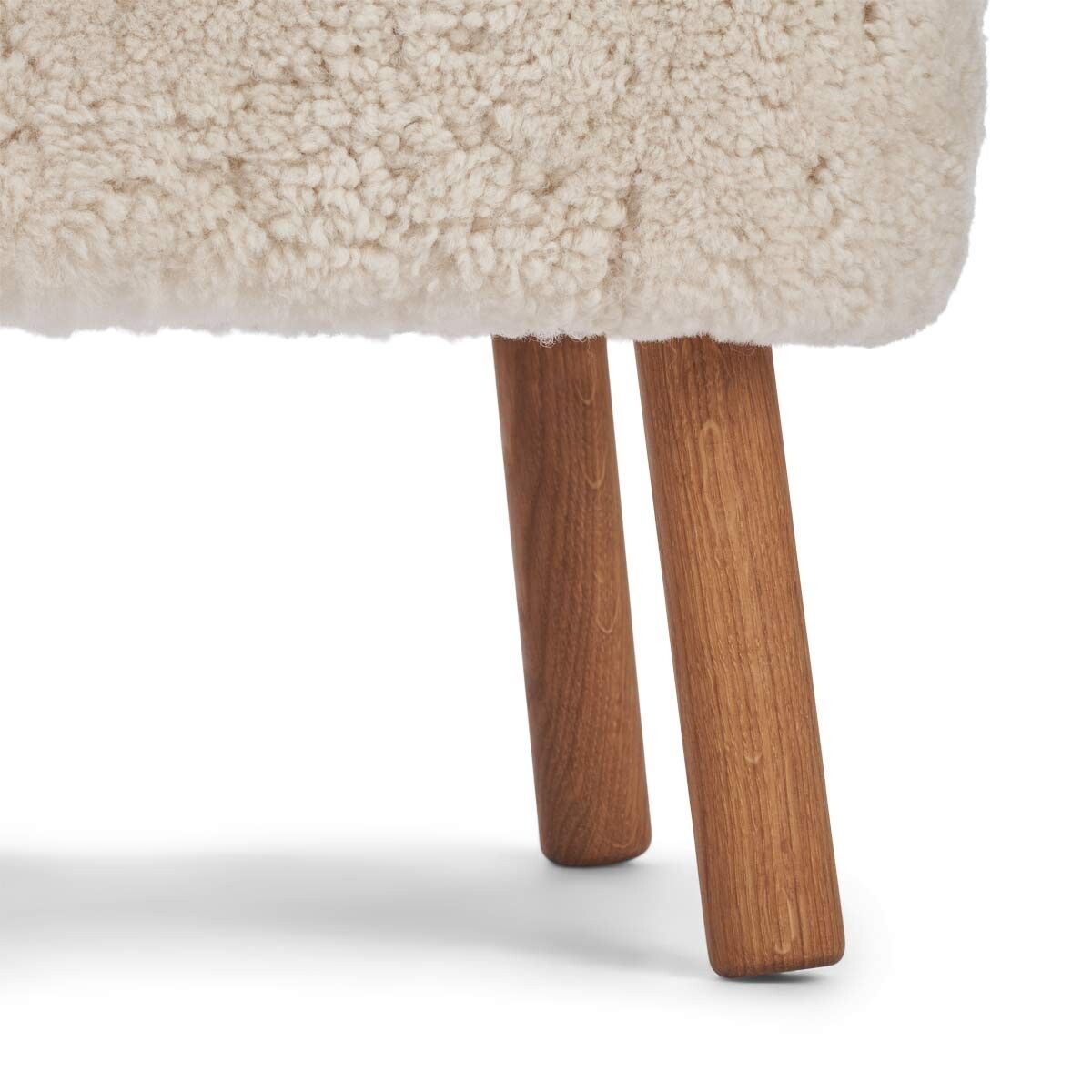 Emil Foot Rest | Short Wool Pearl