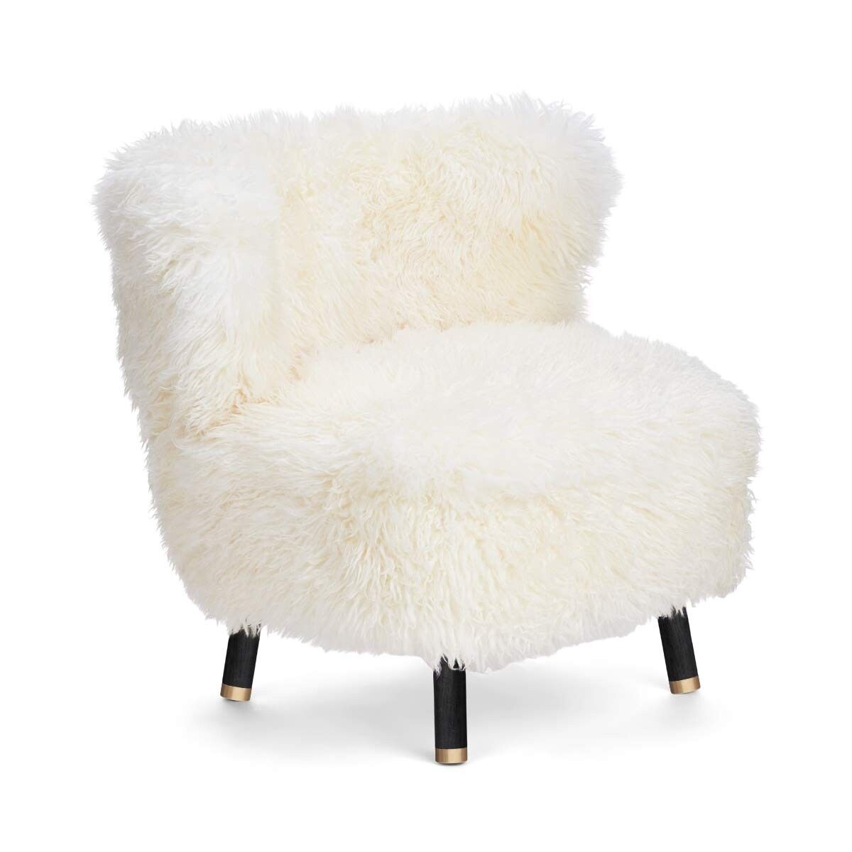 Emil Lounge Chair | Long Wool Snow White