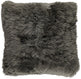 Long-Wool Sheepskin Cushion | 35x35 cm Hedge Green