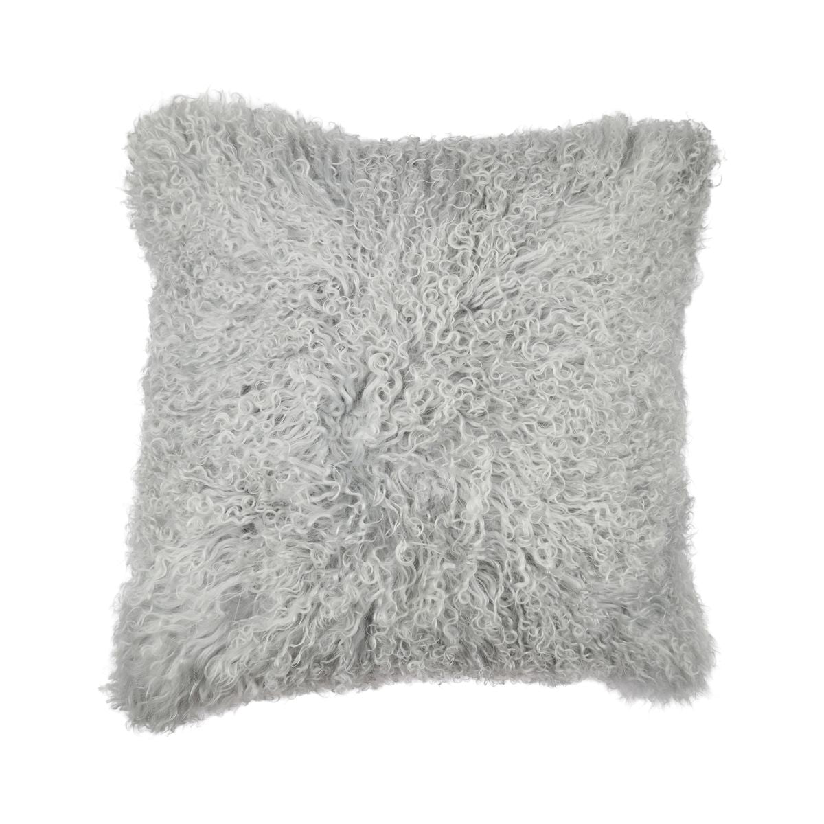 Sheepskin Cushion | Mongolian | 50x50 cm Light Grey