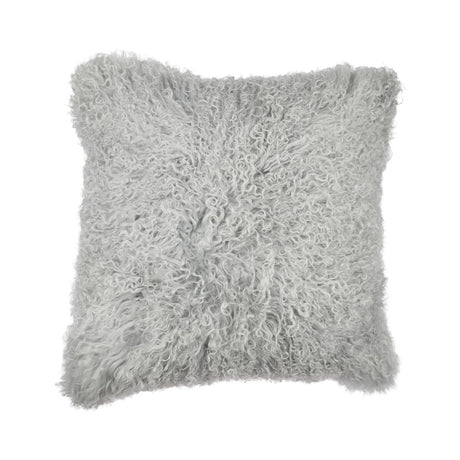 Sheepskin Cushion | Mongolian | 50x50 cm Light Grey