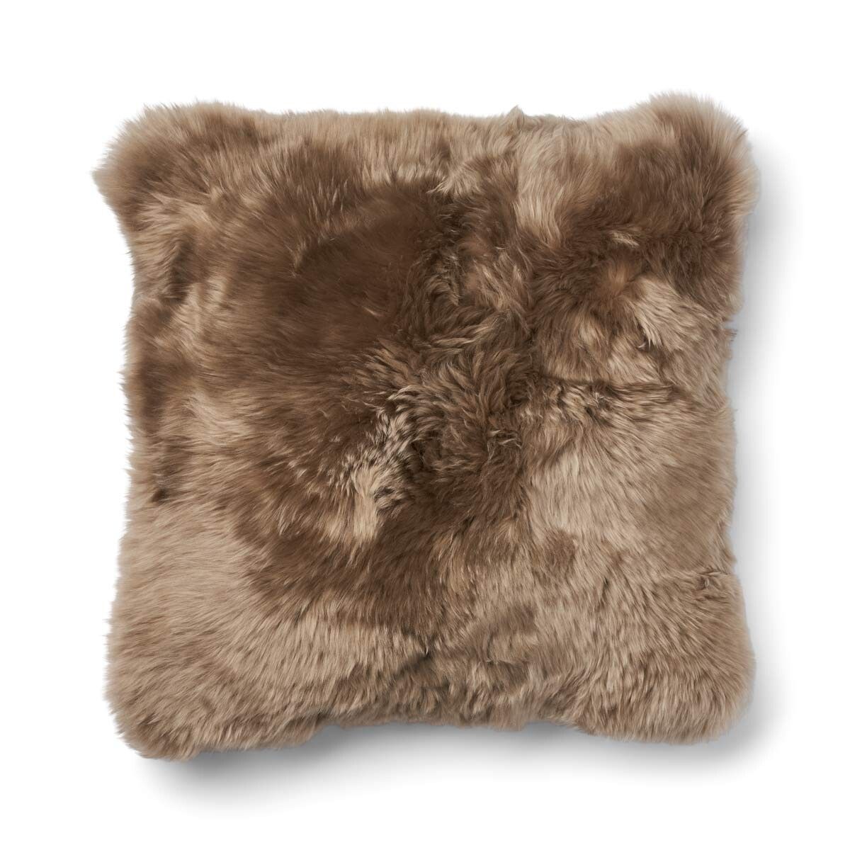 Two-sided Cushion | Long Wool | 52x52 cm | 34x52 cm Cocoa-Dark Brown/Taupe