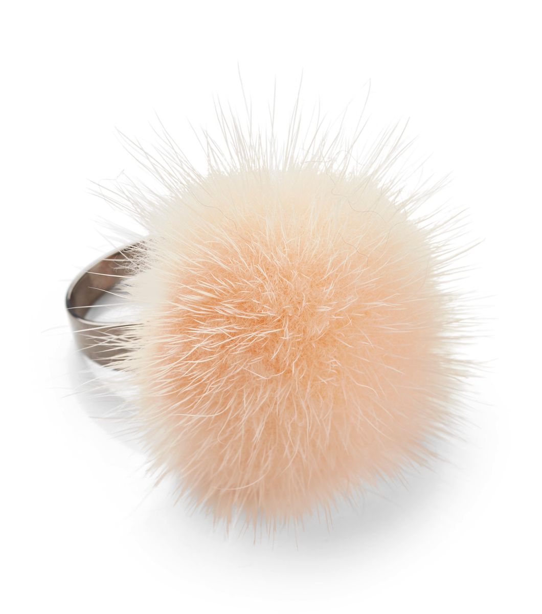 Ring Pom Pom Peach Pink