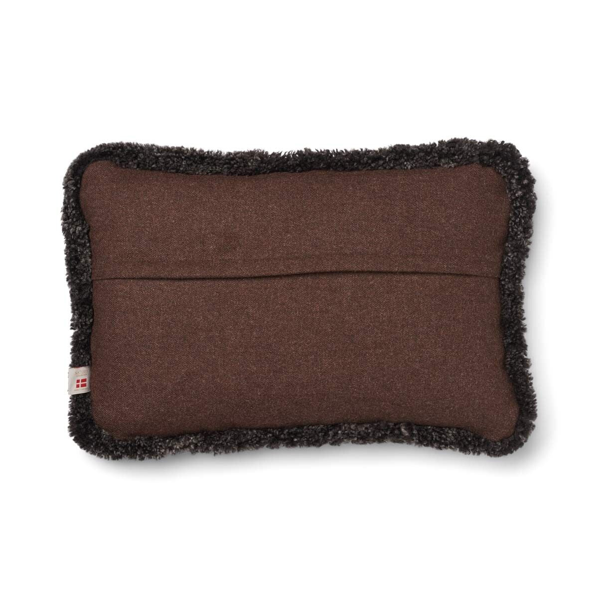 Short-Wool Sheepskin Cushion | SW trim | 52x52 cm | 34x52 cm Brown/Cappuccino