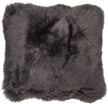 Long-Wool Sheepskin Cushion | LW | Leather backing | 50x50 cm Steel