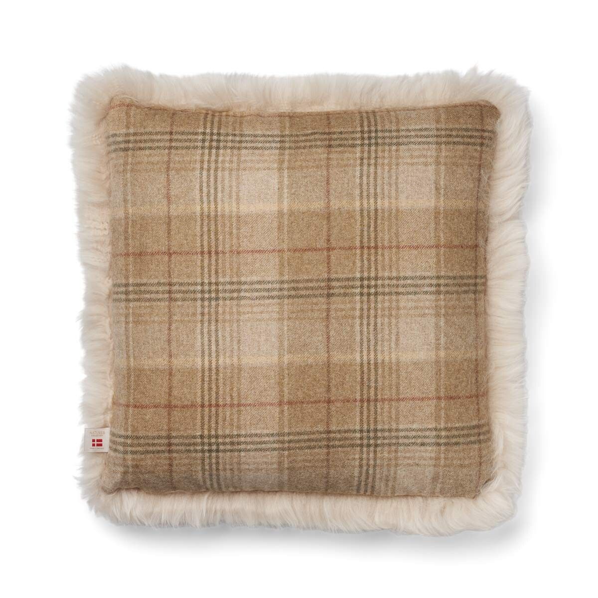 Two-sided Cushion | Long Wool | 52x52 cm | 34x52 cm Sand-Beige/Linen