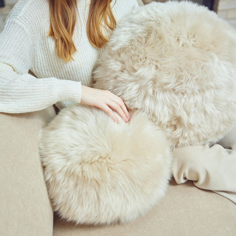 Angelite Cushion | D30 cm | D25 | D35 | Long Wool Black