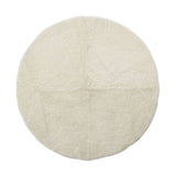 Short Wool Curly Sheepskin Design Rug | D140 cm Ivory