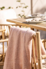 Throw of Mohair Wool Light Pink