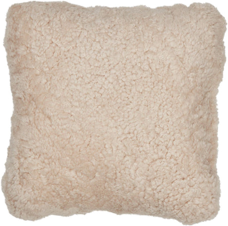 Short-Wool Sheepskin Cushion | Doublesided | 56x56 cm Pearl