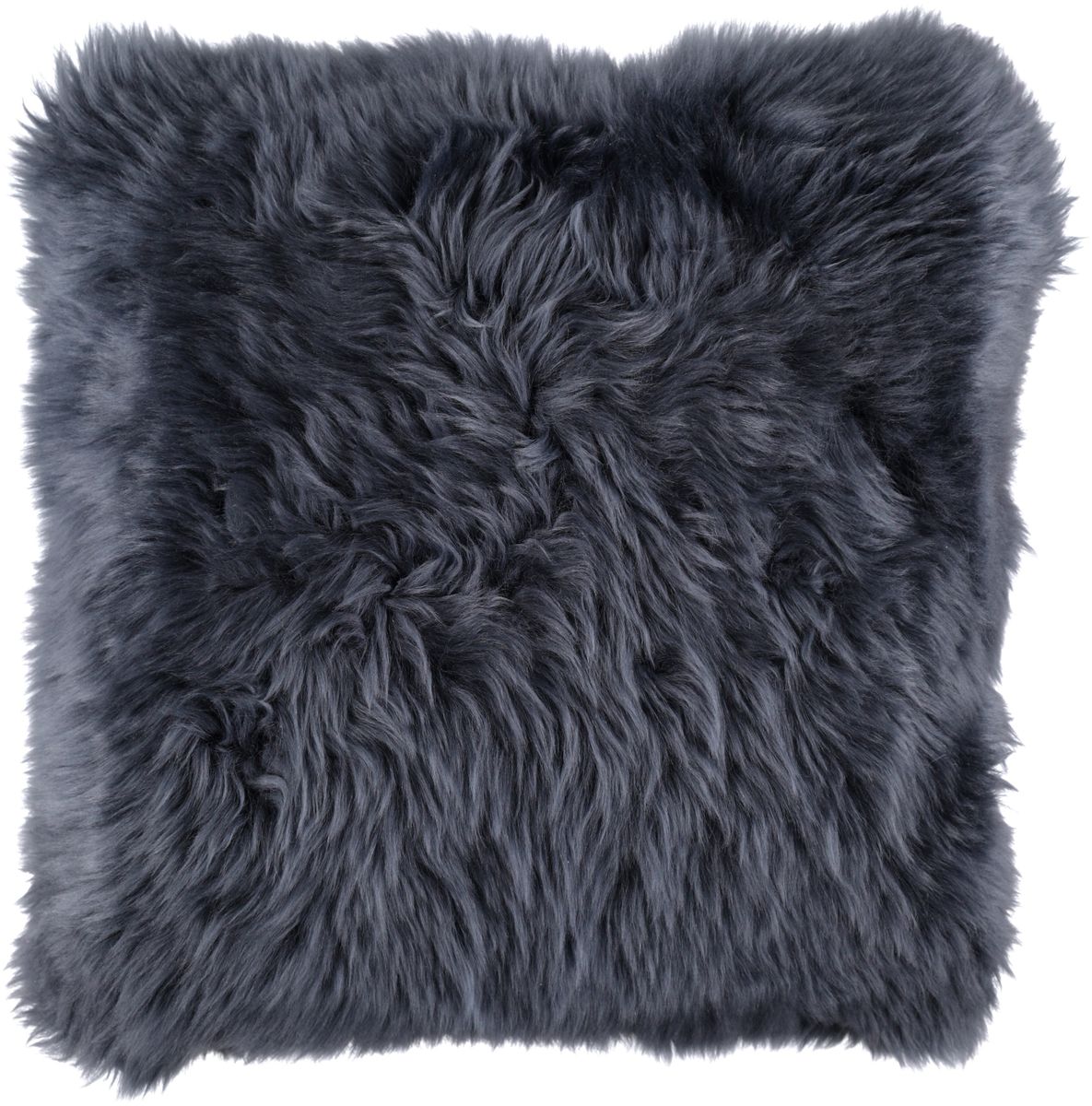 Long-Wool Sheepskin Cushion | 50x50 cm Navy