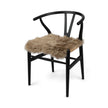 Long Wool Seat Cover | New Zealand | 40x40 cm Taupe