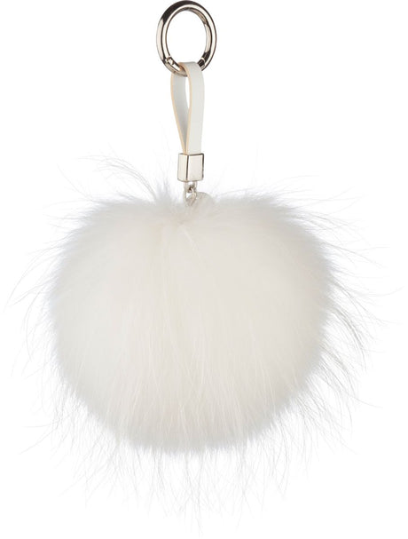 Pom Pom Keyring  White