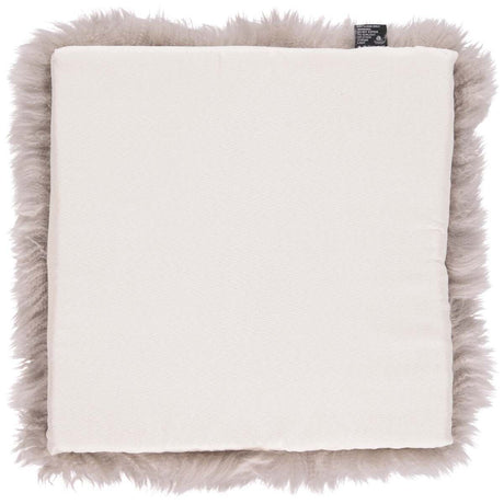 Long Wool Sheepskin Seat Cover | With Filling | 37x37 cm Dove