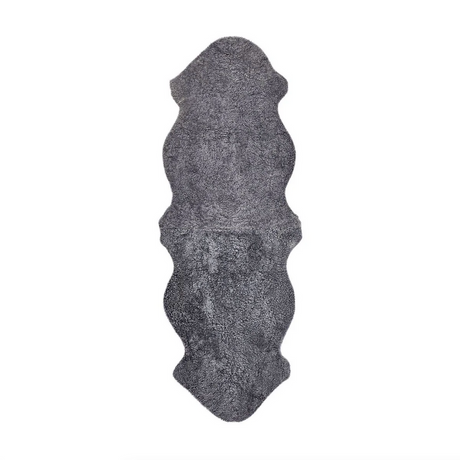 Double Short Wool Merino Sheepskin Rug | Light Grey | 180x60 cm (Bestseller)