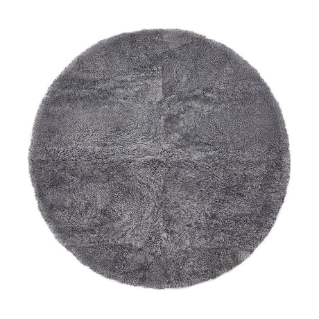 Short Wool Curly Sheepskin Design Rug | ø180 cm Light Grey