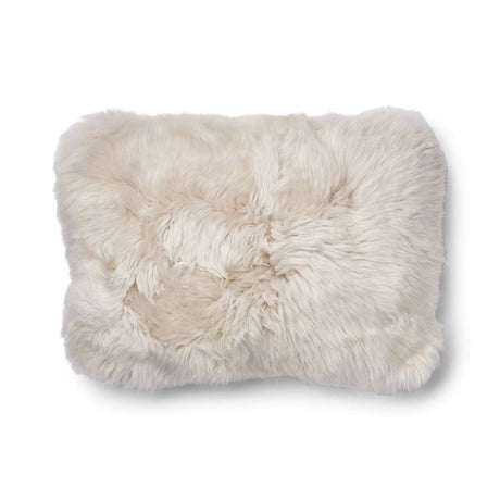 Long Wool Sheepskin Cushion | 34x52 cm Beige/Linen