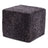 Short Wool Curly Sheepskin Pouf Anthracite