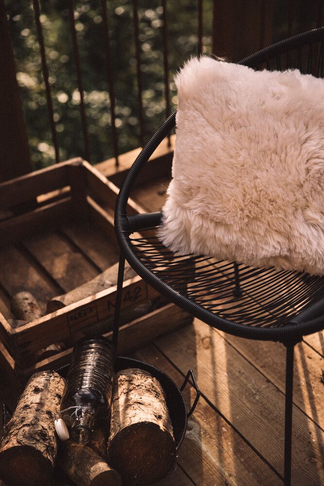 Sheepskin Cushion | Long Wool | New Zealand | 40x40 cm Warm Sand