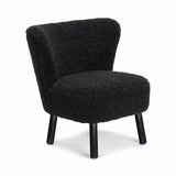 Emily Lounge Chair | Short Wool Black