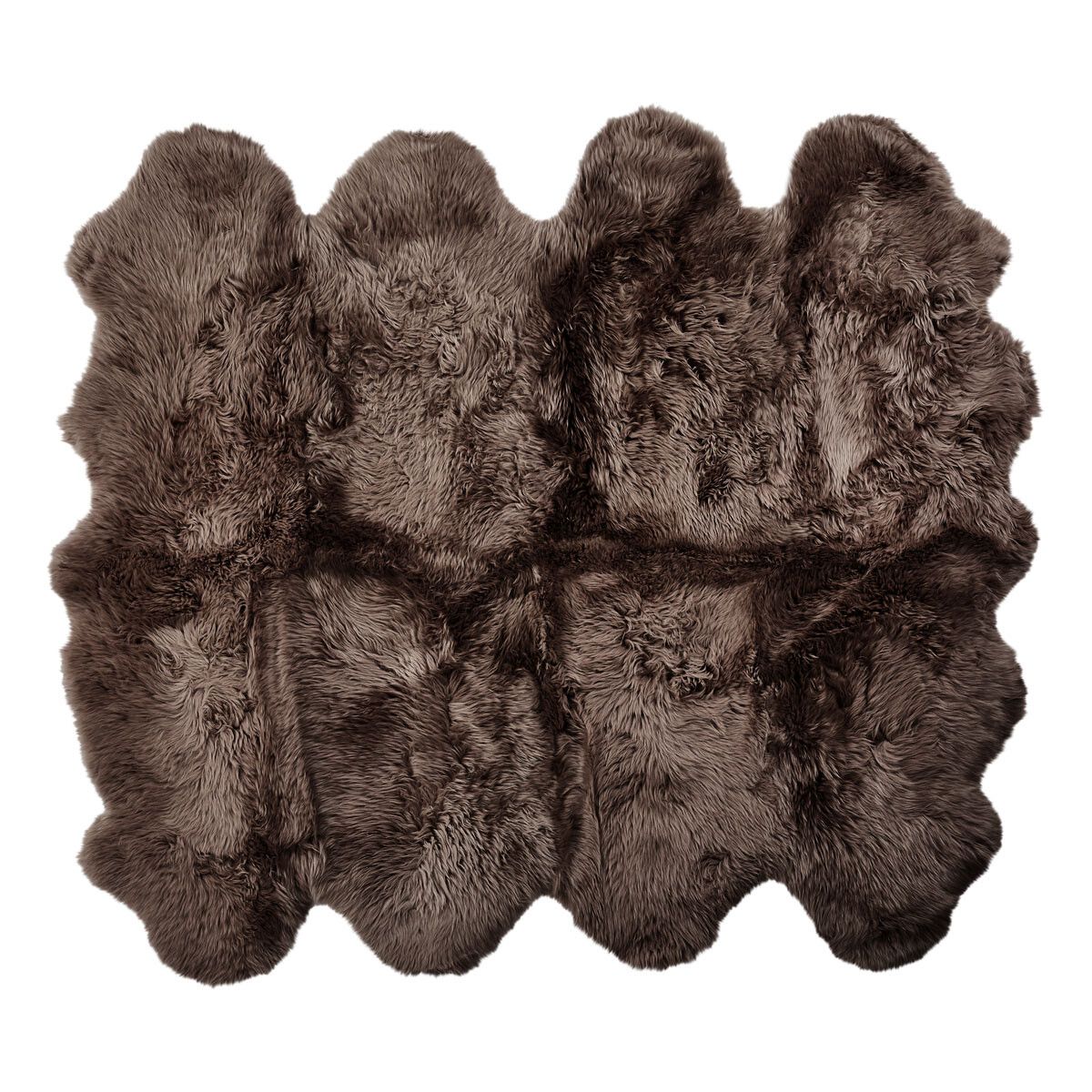 Premium | New Zealand Sheepskin | Long Wool | Rug 180x214 cm Walnut