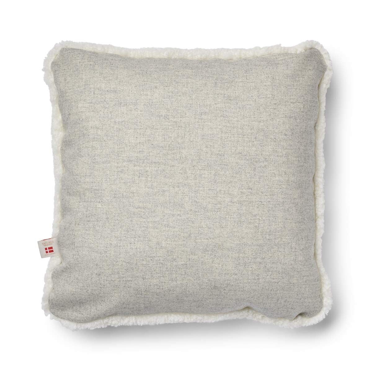 Short Wool Sheepskin Cushion | Two-sided |52x52 cm  | 34x52 cm  Silver/Ivory