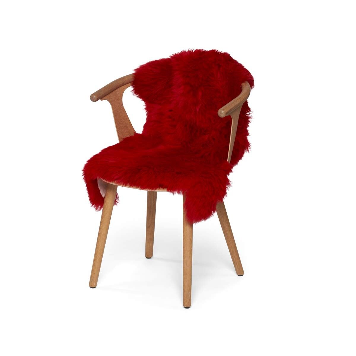Merino Sheepskin Dyed | New Zealand | Long Wool | approx. 90x60 cm Red