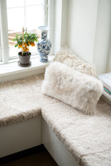 Long-Wool Sheepskin Cushion | Doublesided | New Zealand | 25x50 cm Black