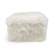 Long Wool Sheepskin Pouf Ivory